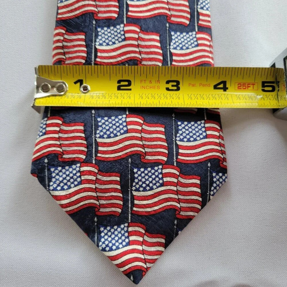 AMERICAN TRADITIONS USA Flag Men’s Silk Tie - Picture 8 of 12